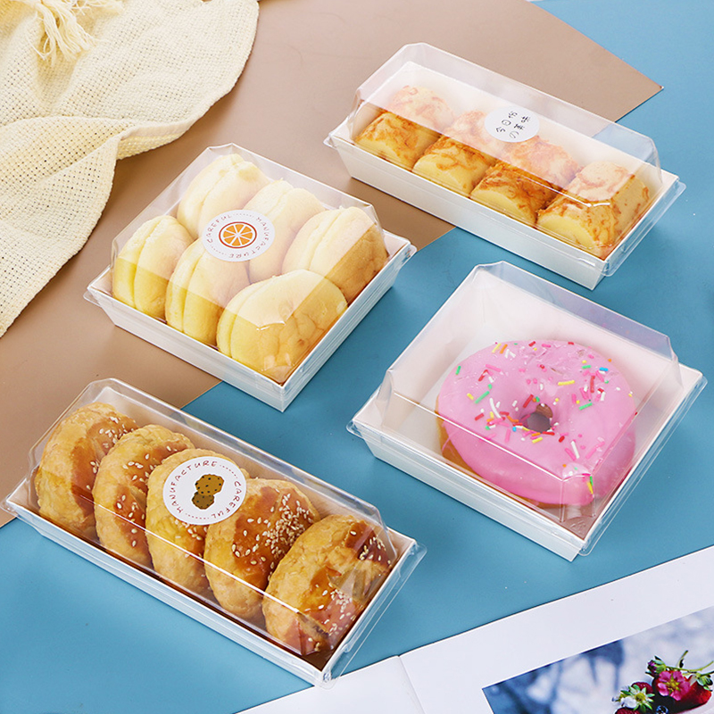 Food Snacks For Christmas - 50Pcs Kraft Paper Box Bento Bread