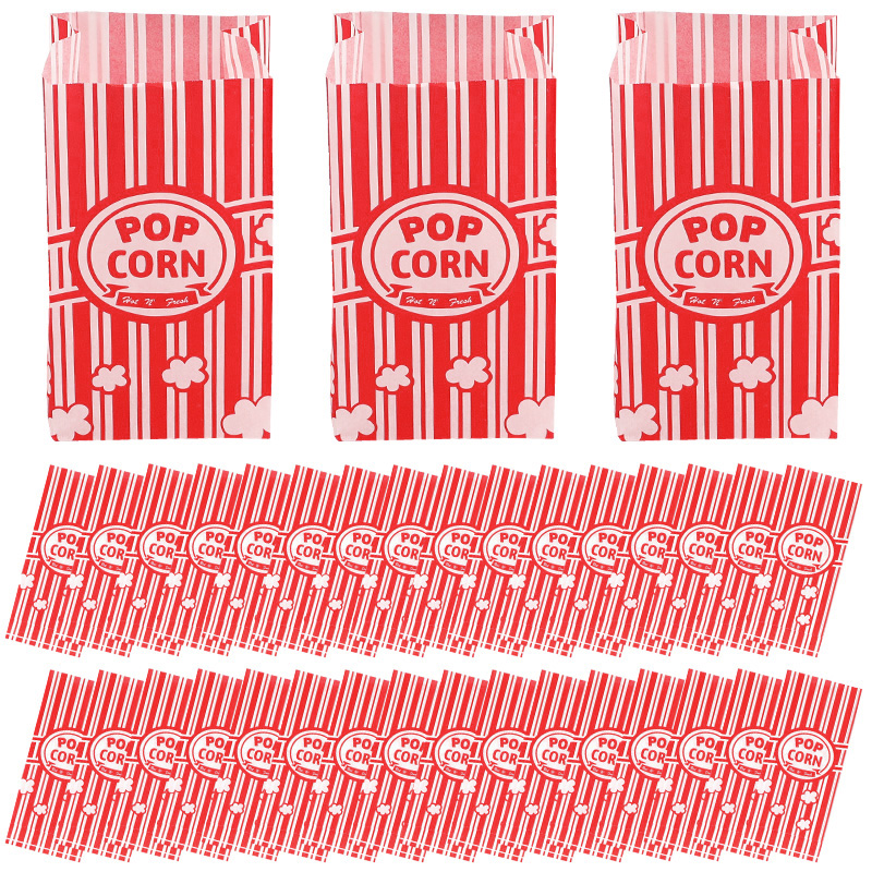 Food Snacks For Christmas - 50Pcs Popcorn Packaging Bags Snack Treats