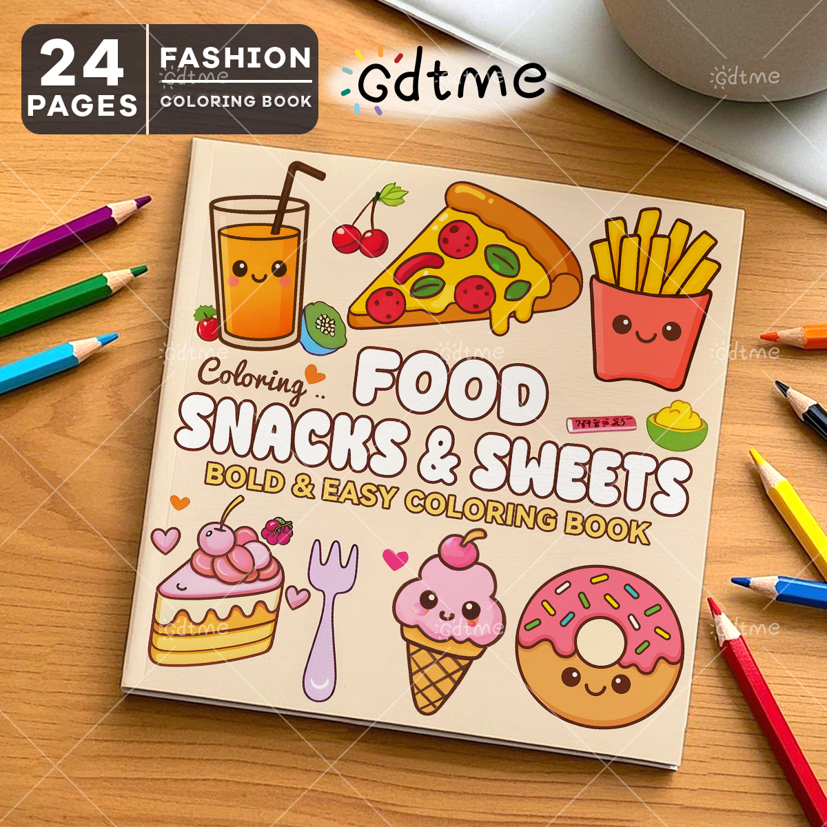 FOOD SNACKS & SWEETS Themed Co - Food And Snacks Coloring Book Bold And Easy のレビューと価格