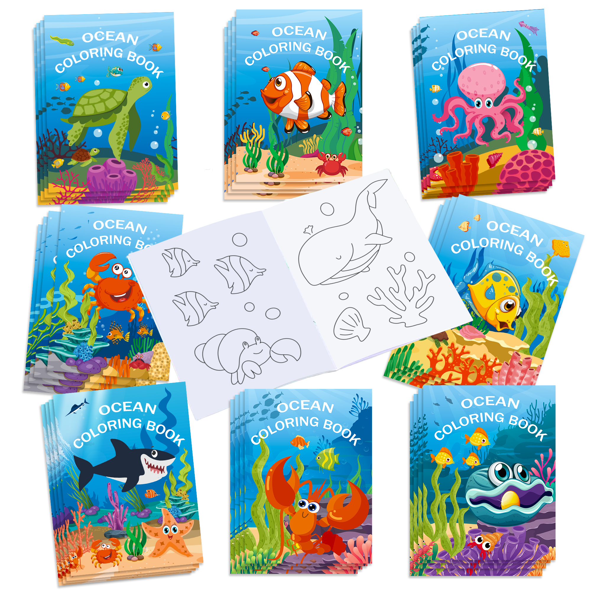 16pcs Cartoon Underwater World - Food And Snacks Coloring Book Bold And Easy のレビューと価格