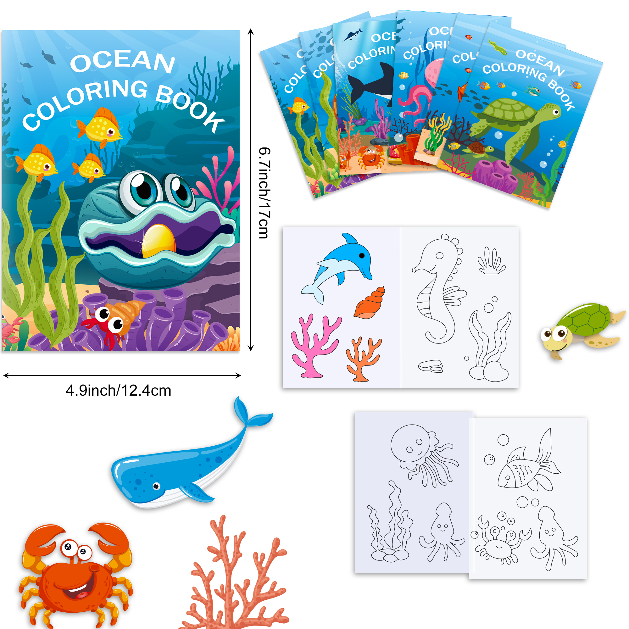 16pcs Cartoon Underwater World - Food And Snacks Coloring Book Bold And Easy のレビューと価格