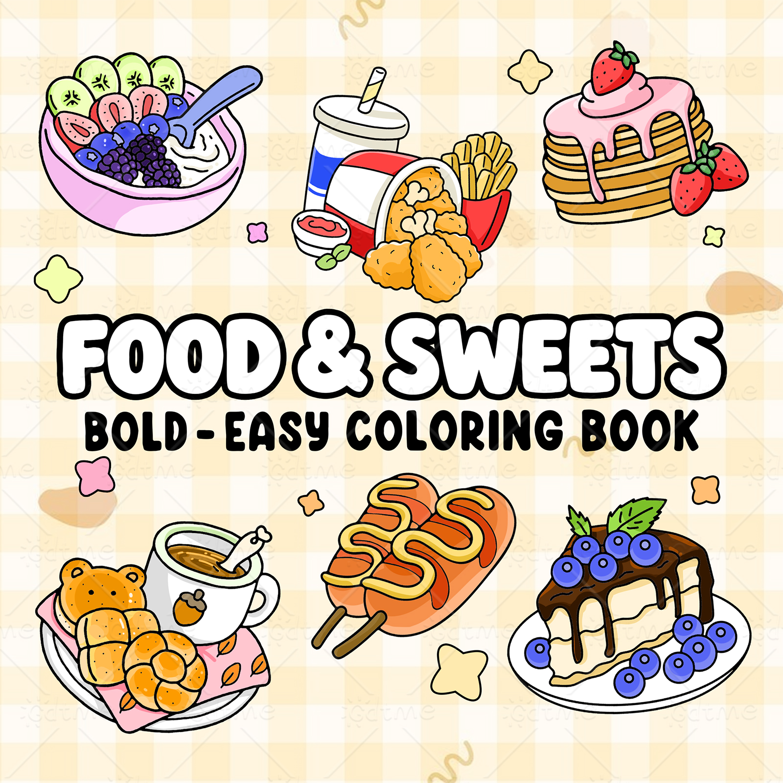 FOOD SWEETS Bold-easy Patterns - Food And Snacks Coloring Book Bold And Easy のレビューと価格