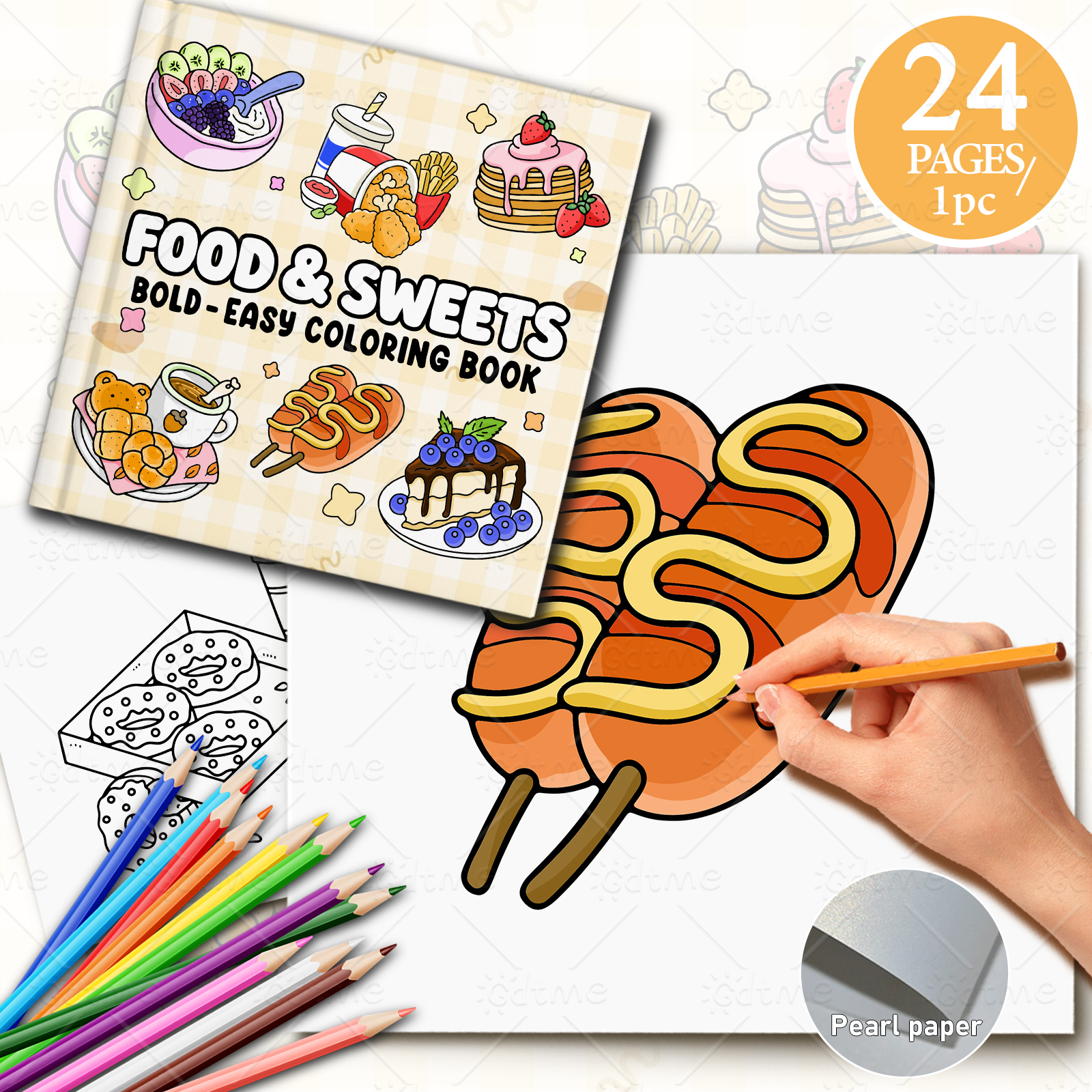 FOOD SWEETS Bold-easy Patterns - Food And Snacks Coloring Book Bold And Easy のレビューと価格
