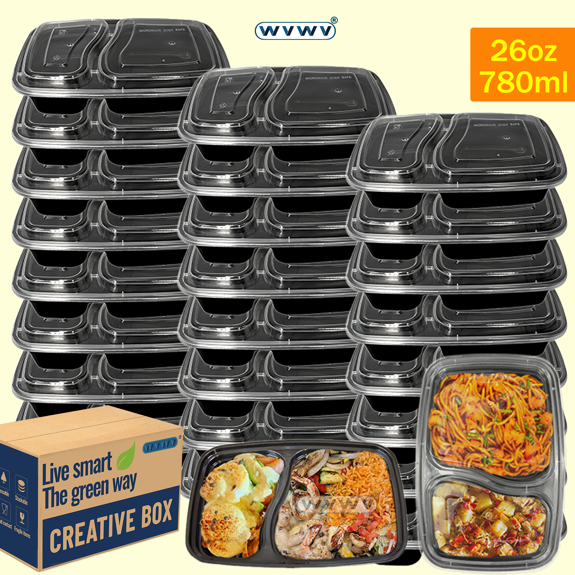 10/40 Pack 26 oz Two-Compartme - Food Snacks For Christmas のレビューと価格