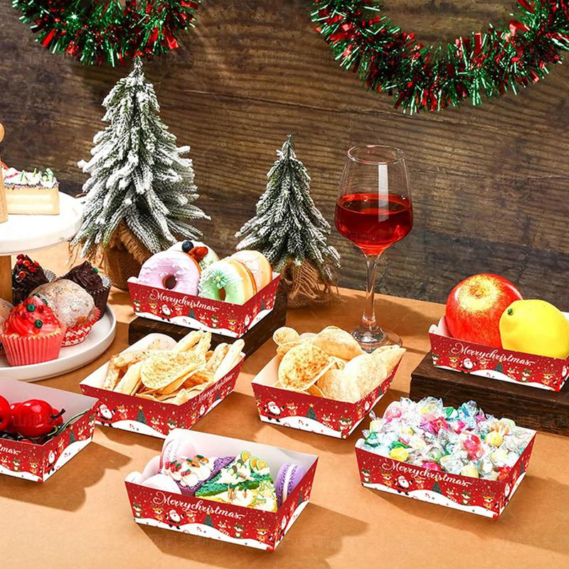Christmas Paper Food Tray Chri - Food Snacks For Christmas のレビューと価格
