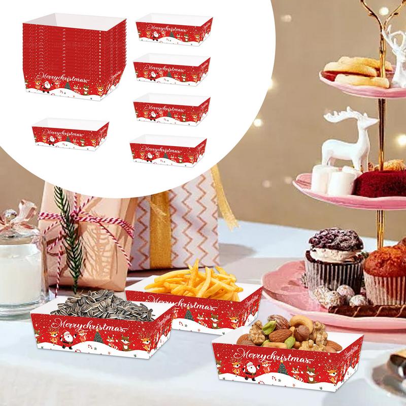 Christmas Paper Food Tray Chri - Food Snacks For Christmas のレビューと価格