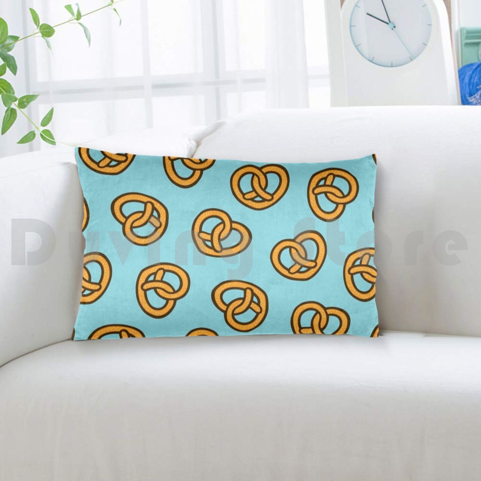 I Heart Pretzels Pattern Pillo - Foody Snacks のレビューと価格