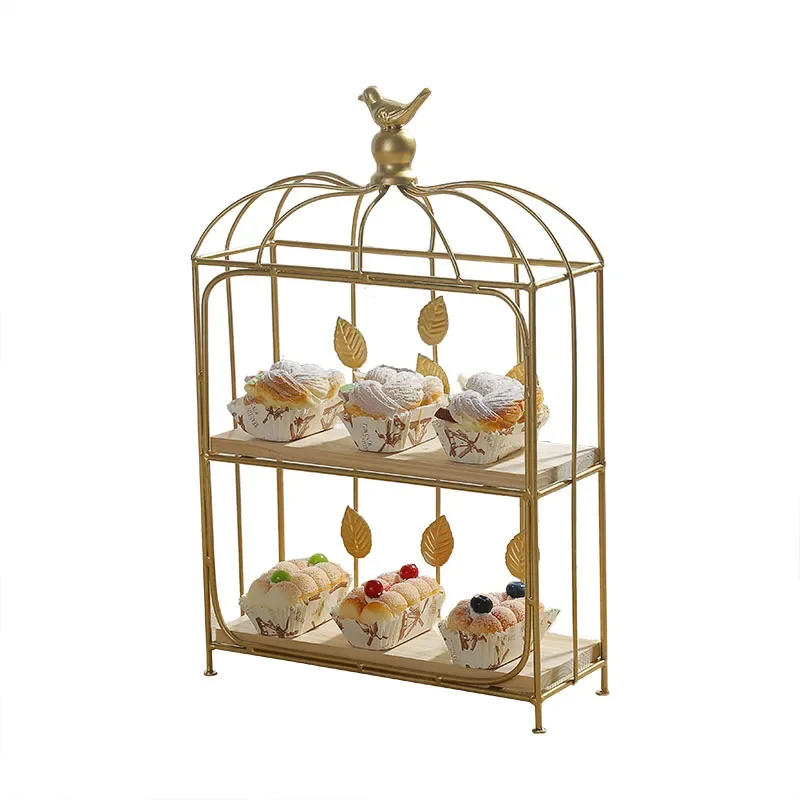 -Double Birdcage Wooden Desser - Food Snacks With Iron のレビューと価格