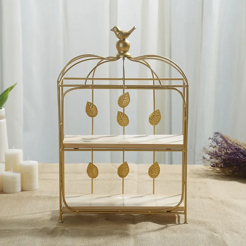 -Double Birdcage Wooden Desser - Food Snacks With Iron のレビューと価格