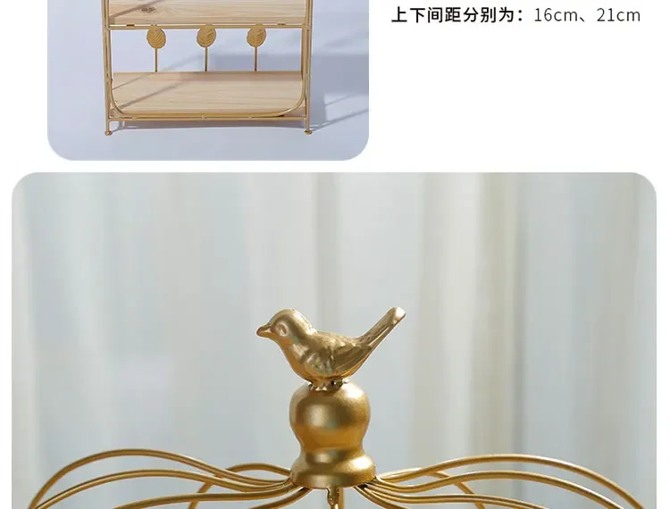 -Double Birdcage Wooden Desser - Food Snacks With Iron のレビューと価格