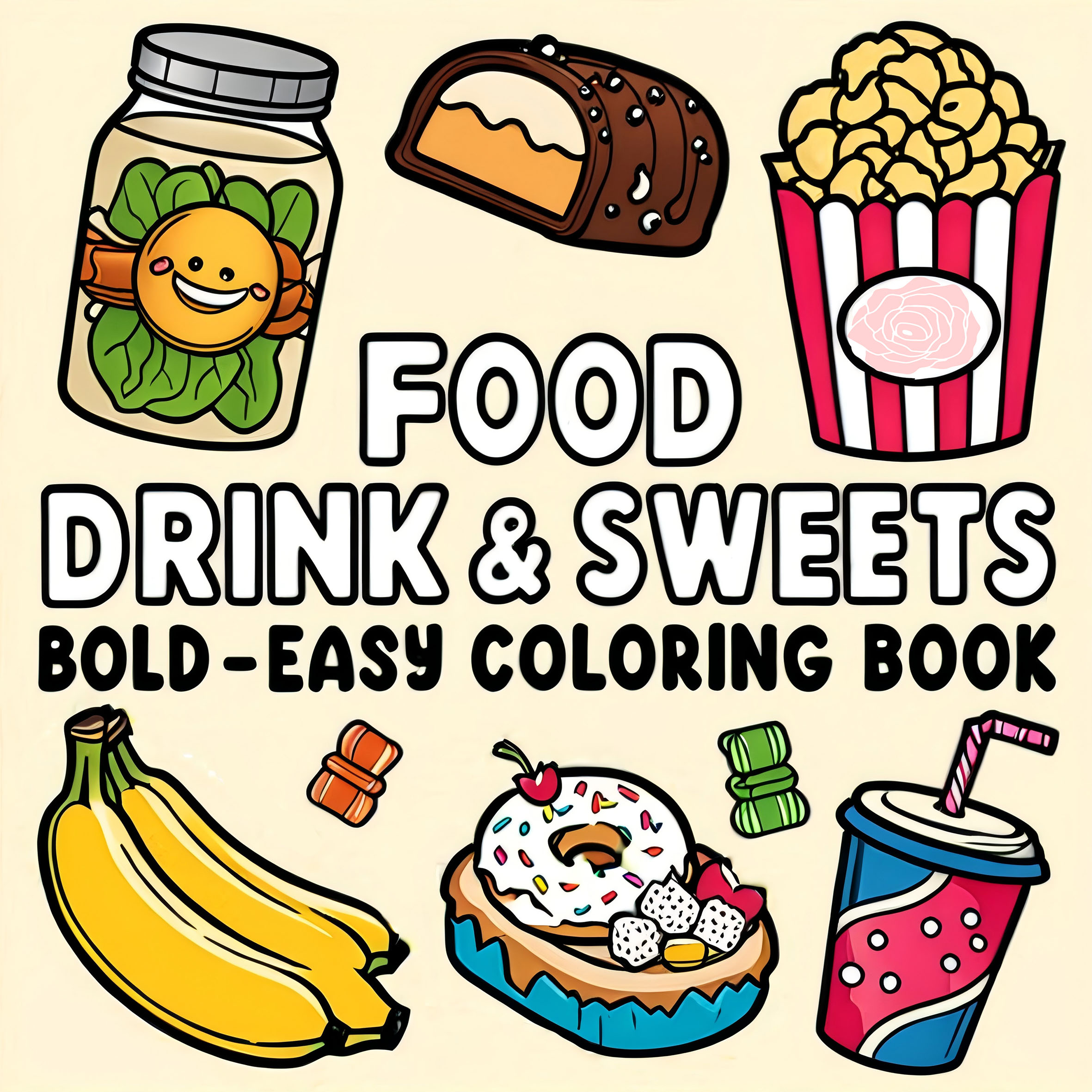 FOOD DRINK & SWEETS BOLD-EASY  - Food And Snacks Coloring Book Bold And Easy のレビューと価格