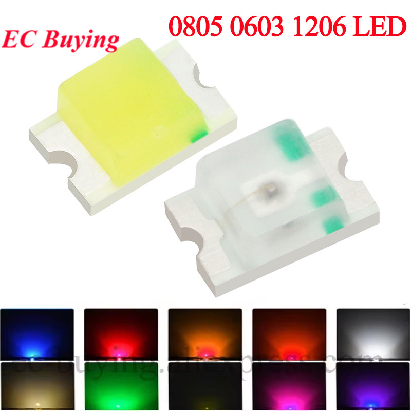 100Pcs 0805 0603 1206 SMD LED  - Yellow Food Snacks のレビューと価格