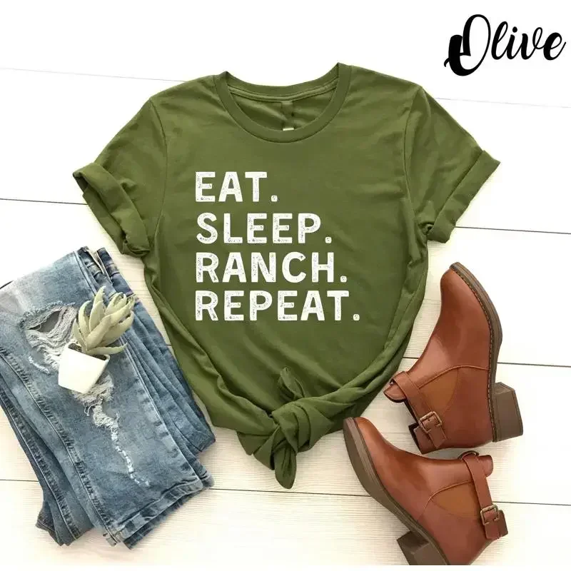 Eat Sleep Ranch RepeaT T Shirt - Foody Snacks のレビューと価格