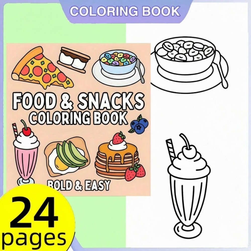 Food and Snacks Coloring Book  - Food And Snacks Coloring Book Bold And Easy のレビューと価格