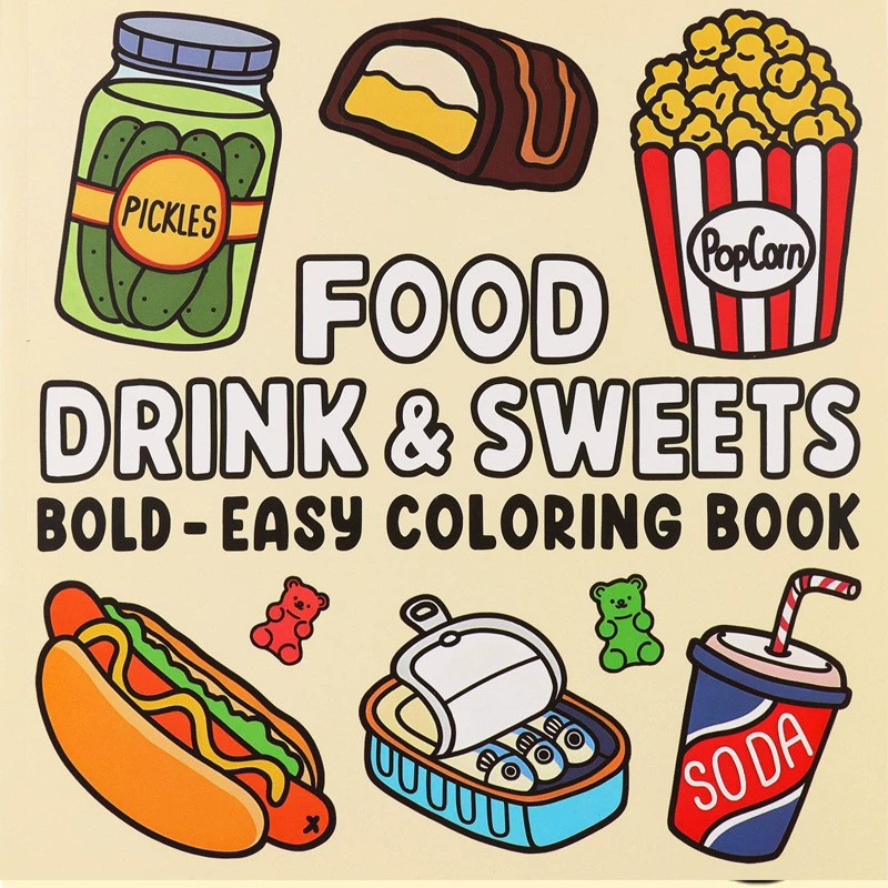 Food Drinks and Desserts Color - Food And Snacks Coloring Book Bold And Easy のレビューと価格