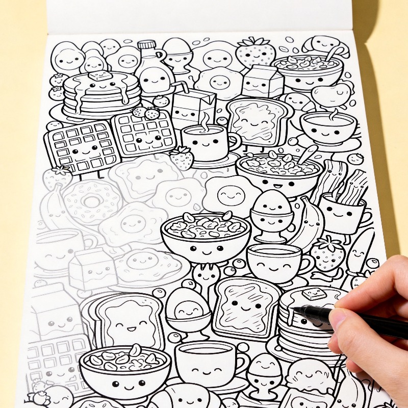 An Adult Decompression and Med - Food And Snacks Coloring Book Bold And Easy のレビューと価格