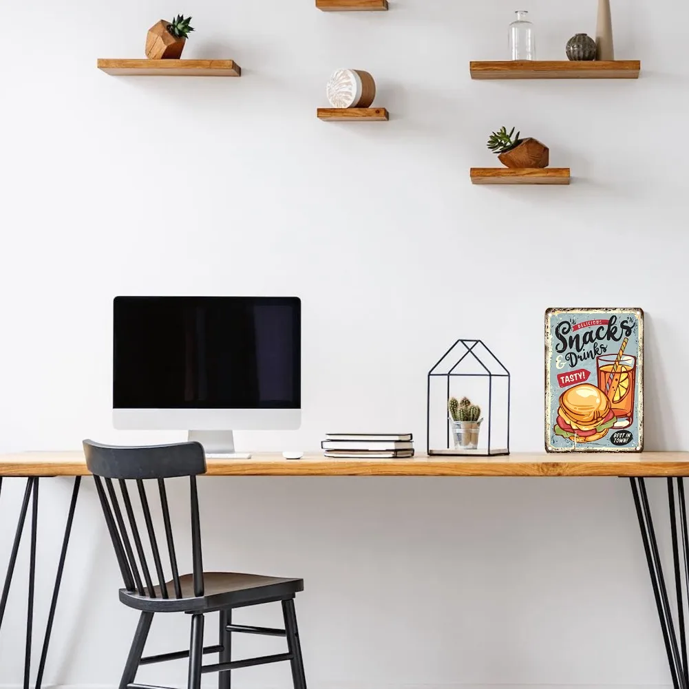 Vintage Food Metal Sign, 12x8  - Food Snacks With Iron のレビューと価格