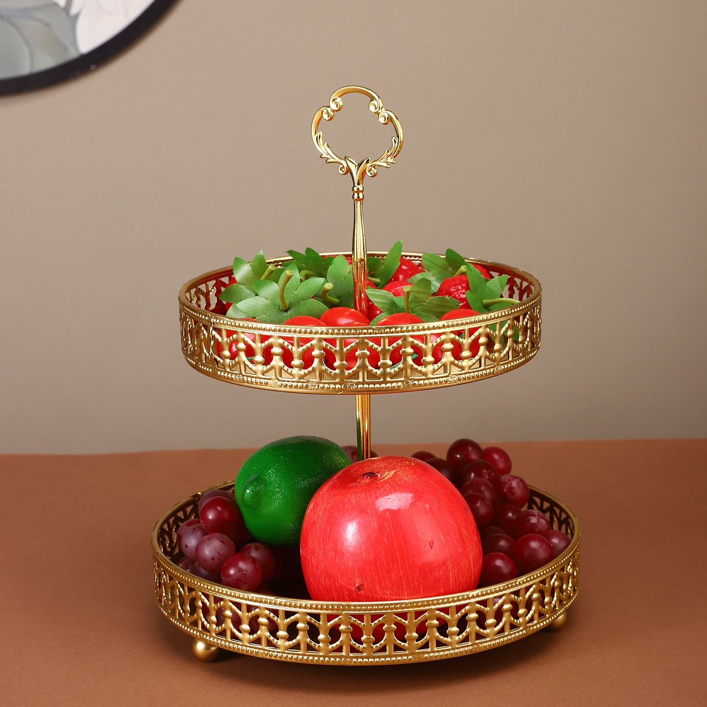Double-layer Golden Fruit Plat - Food Snacks With Iron のレビューと価格