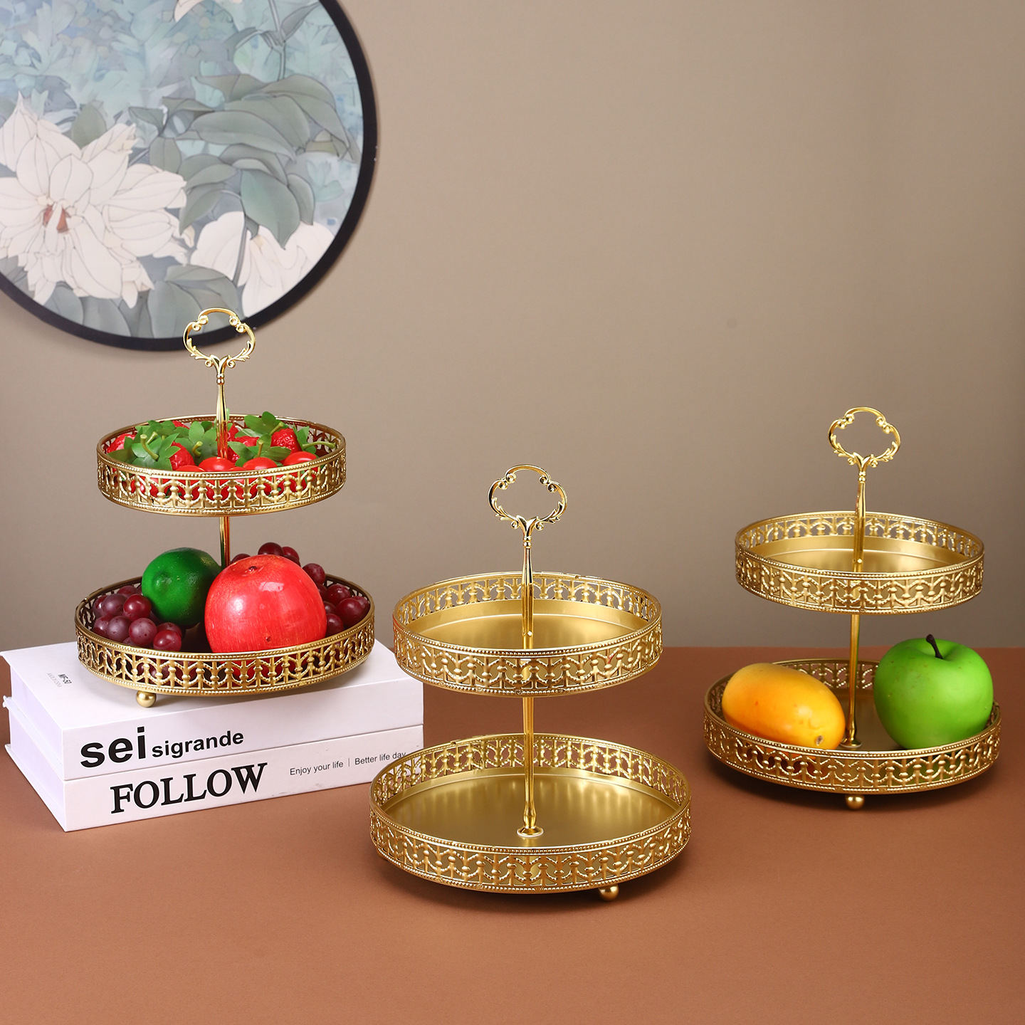 Double-layer Golden Fruit Plat - Food Snacks With Iron のレビューと価格